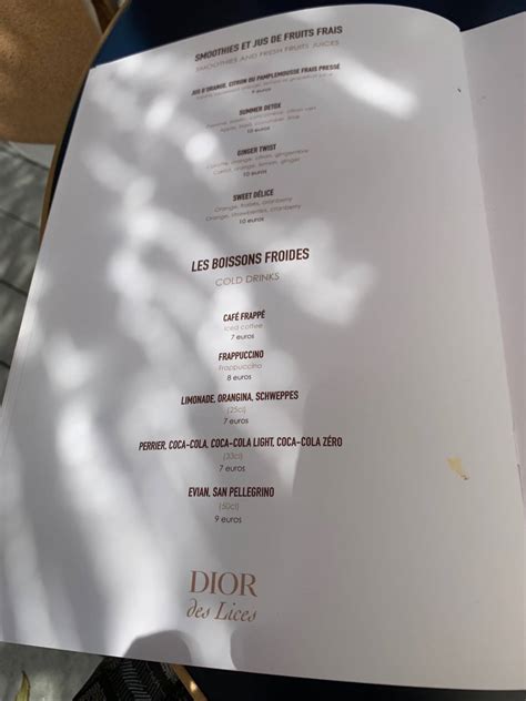 dior des lices menu|dior cafe south of france.